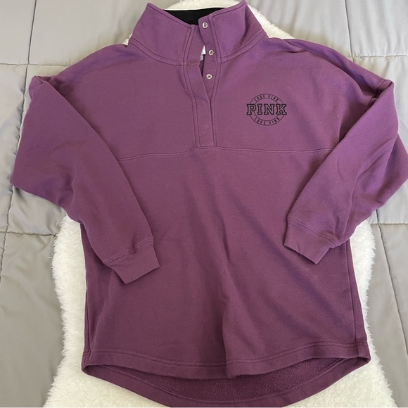 PINK Victoria’s Secret Quarter Snap-up Pullover in Maldive Mist - Picture 3 of 11